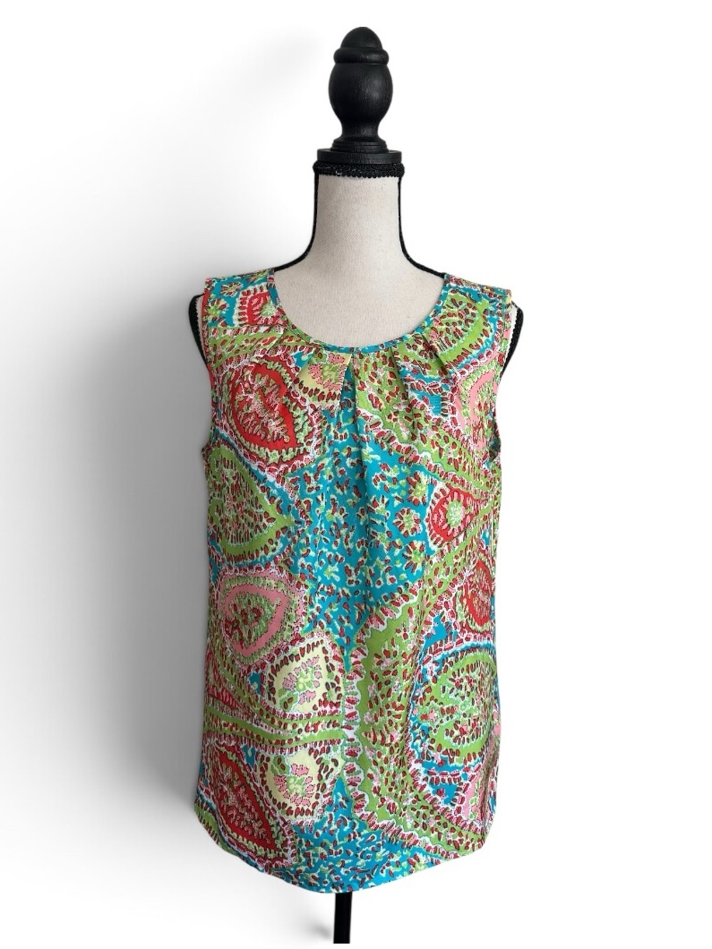 Talbots Women’s Size 6 Multicolor Paisley Sleeveless Scoop Neck Top Casual
